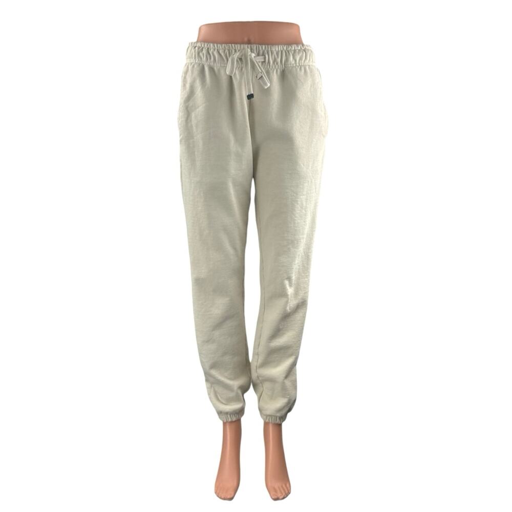 Talentless Cream High Rise Gym Athletic Activewear Trousers Jogger Sweat Pants M